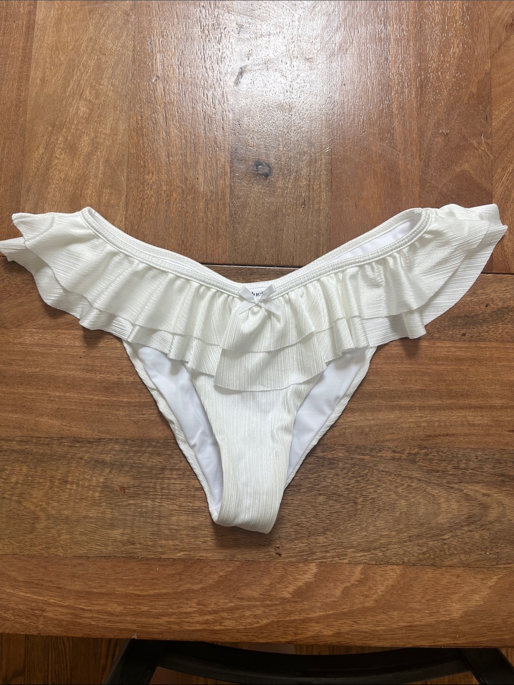 White Ruffled Bikini Bottom - Women's Swim